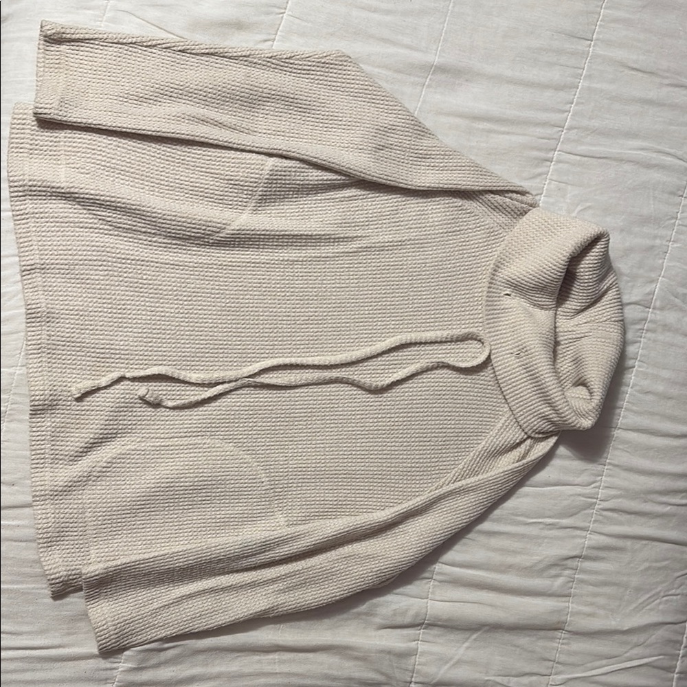 Cream Cowl Neck Sweater with Relaxed Fit